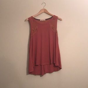 Dusty Rose illusion tank top